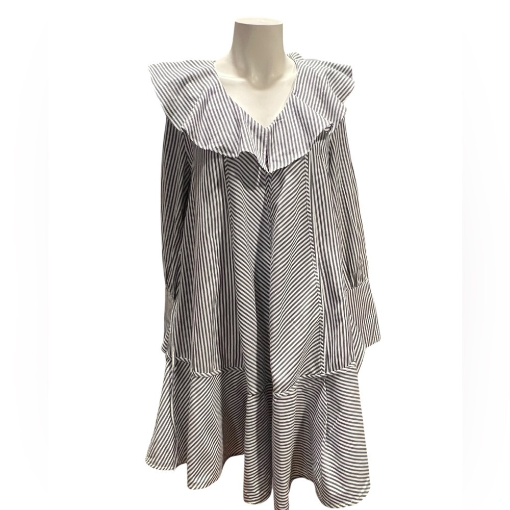 French Connection Black and White Striped Dress - Picture 2 of 11